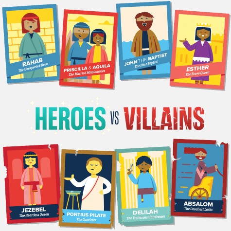 Heroes and Villans Trading Cards